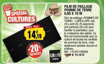 Film de paillage pomme de terre 0,95 x 10 m