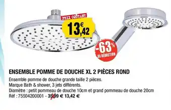 Outiror Ensemble pomme de douche xl 2 pièces rond -63% de réduction offre