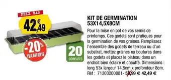 Outiror Kit de germination 53 x 14,5 x 8 cm offre