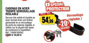 Outiror Cadenas en acier trempé verrouillage réglable offre