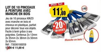 Outiror Lot de 10 pinceaux à peinture avec manche en bois offre