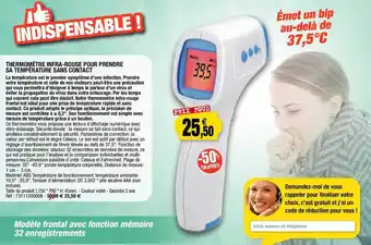 Outiror Thermomètre infra-rouge pour prendre sa température sans contact offre