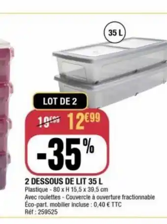 La Foir'Fouille 2 dessous de lit 35l offre