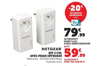 Super U Kit 2 CPL Avec Prise Integree offre
