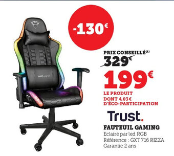 Super U Fauteuil Gaming offre