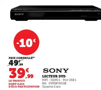 Super U Lecteur DVD offre