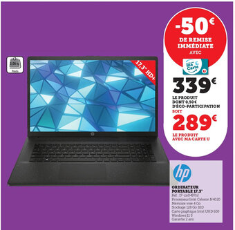 Super U Ordinateur Portable 17.3" offre