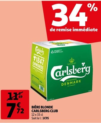 Auchan Bière Blonde Carlsberg Club offre