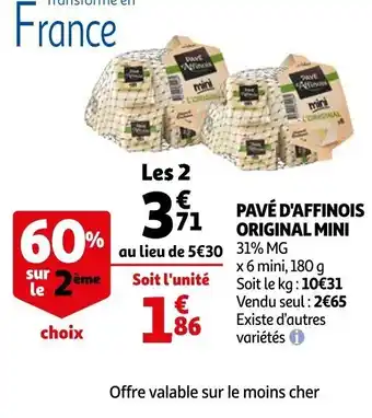 Auchan Pavé D'Affinois Original Mini offre