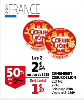 Auchan Camembert Coeur de Lion offre