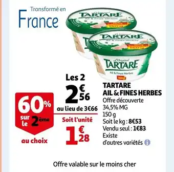 Auchan Tartare Ail & Fines Herbes offre