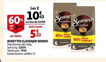 Auchan Dosettes Classique Senseo offre