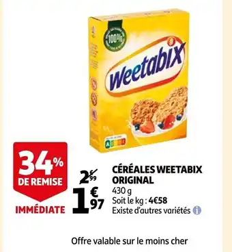 Auchan Céréales Weetabix Origina; offre