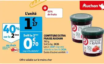 Auchan Confiture Extra Fraise Auchan offre