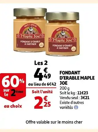 Auchan Fondant D'Erable Maple Joe offre