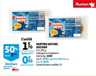 Auchan Muffins Nature Auchan offre