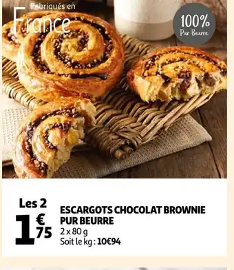 Auchan Escargots Chocolat Brownie Pur Beurre offre