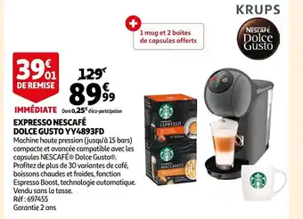 Auchan Expresso Nescafé Dolce Gusto YY4893FD offre