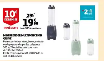 Auchan Mini Blender Multifonction Qilive offre