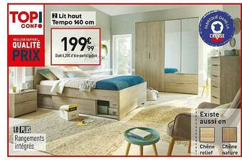 Conforama Lit Haut Tempo 140 Cm offre