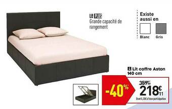 Conforama Lit Coffre Aston 140 Cm offre