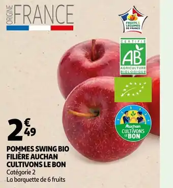 Auchan Pommes Swing Bio Filière Auchan Cultivons Le Bon offre