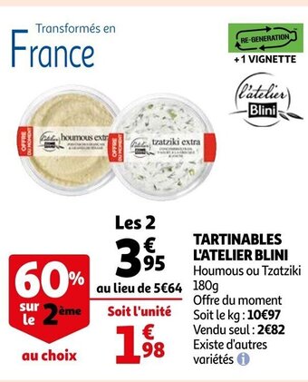 Auchan Tartinables L'Atelier Blini offre