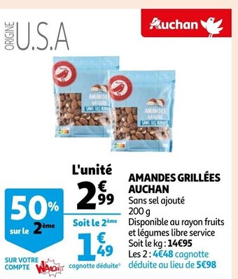 Auchan Amandes Grillées Auchan offre