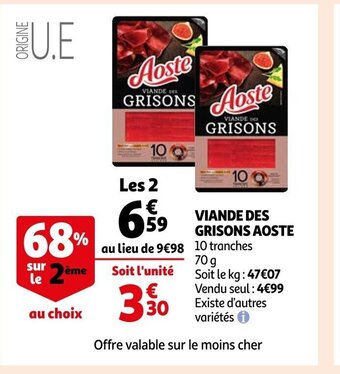 Auchan Viande Des Grisons Aoste offre