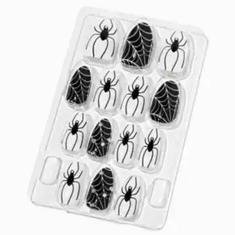 Claire's Faux ongles autocollants phosphorescents araignées et toiles - lot de 24 offre