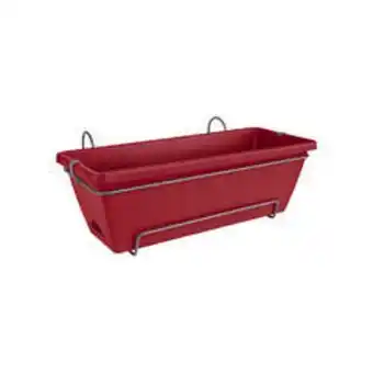 Truffaut Elho - jardinière barcelona en plastique rouge - 50x28,6x21,4 cm offre