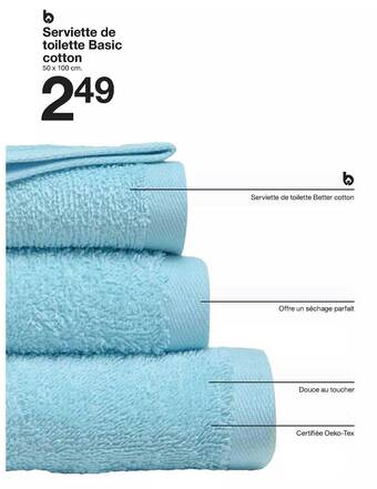 Zeeman Serviette de toilette basic cotton offre