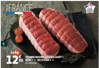 Auchan VIANDE BOVINE CHAROLAISE : RÔTI OU STEAK offre