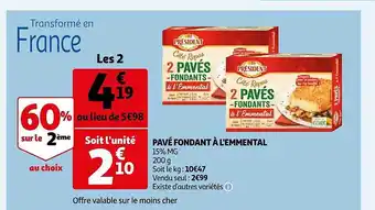 Auchan Pavé fondant à l'emmental offre