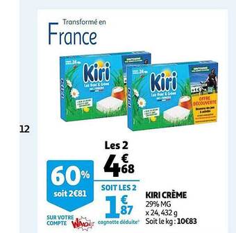 Auchan Kiri crème offre