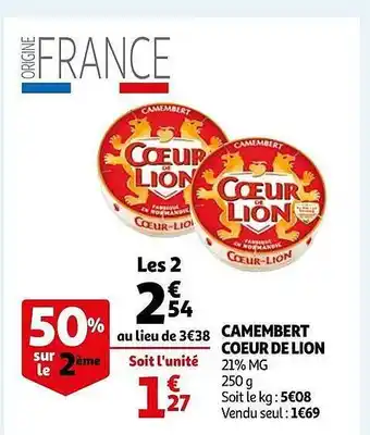 Auchan Camembert cœur de lion offre