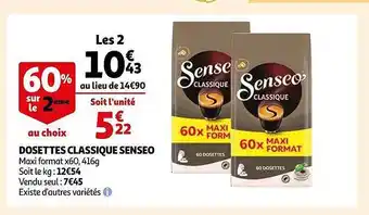 Auchan Dosettes classique senseo offre