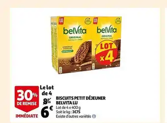 Auchan Biscuits petit déjeuner belvita lu offre