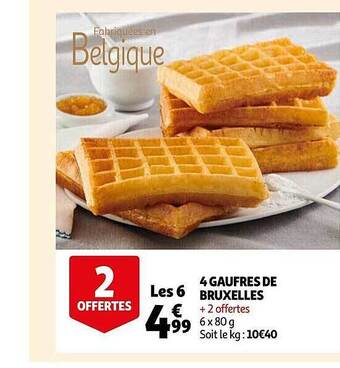 Auchan 4 gaufres de bruxelles offre