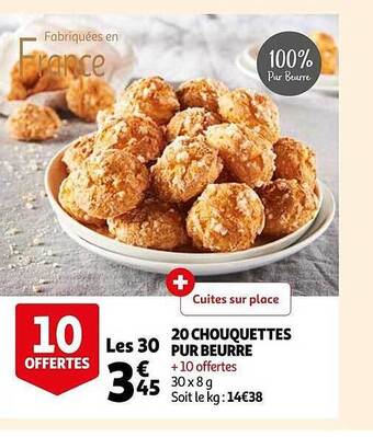 Auchan 20 chouquettes pur beurre offre