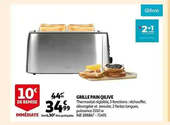 Auchan Grill pain qilive offre