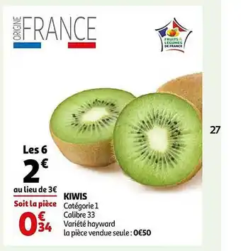 Auchan Kiwis hayward offre