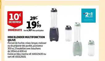 Auchan Mini blender multifonction qilive offre