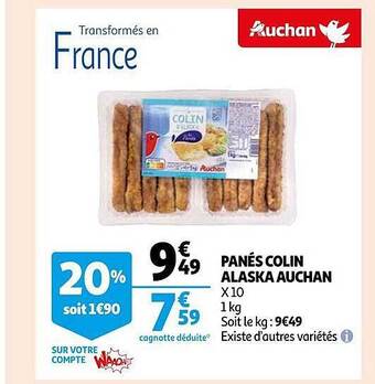 Auchan Panés colin alaska auchan offre