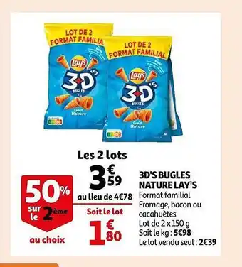 Auchan 3d's bugles nature lay's offre