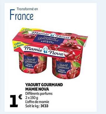 Auchan Yaourt gourmand mamie nova offre