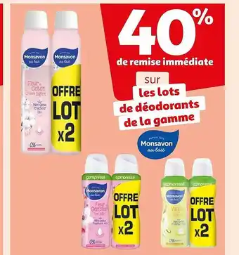 Auchan Déodorants de la gamme monsavon offre