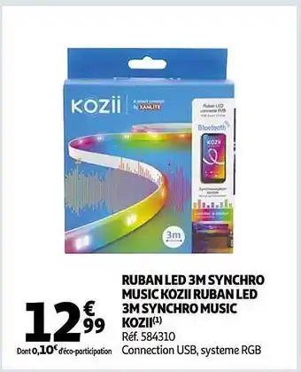 Auchan Ruban led 3m synchro music kozii ruban led 3m synchro music kozii offre
