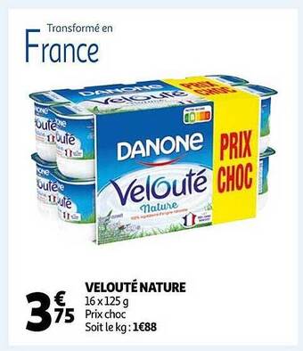 Auchan Velouté nature danone offre