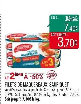 Match Filets de maquereaux saupiquet offre